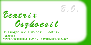 beatrix oszkocsil business card